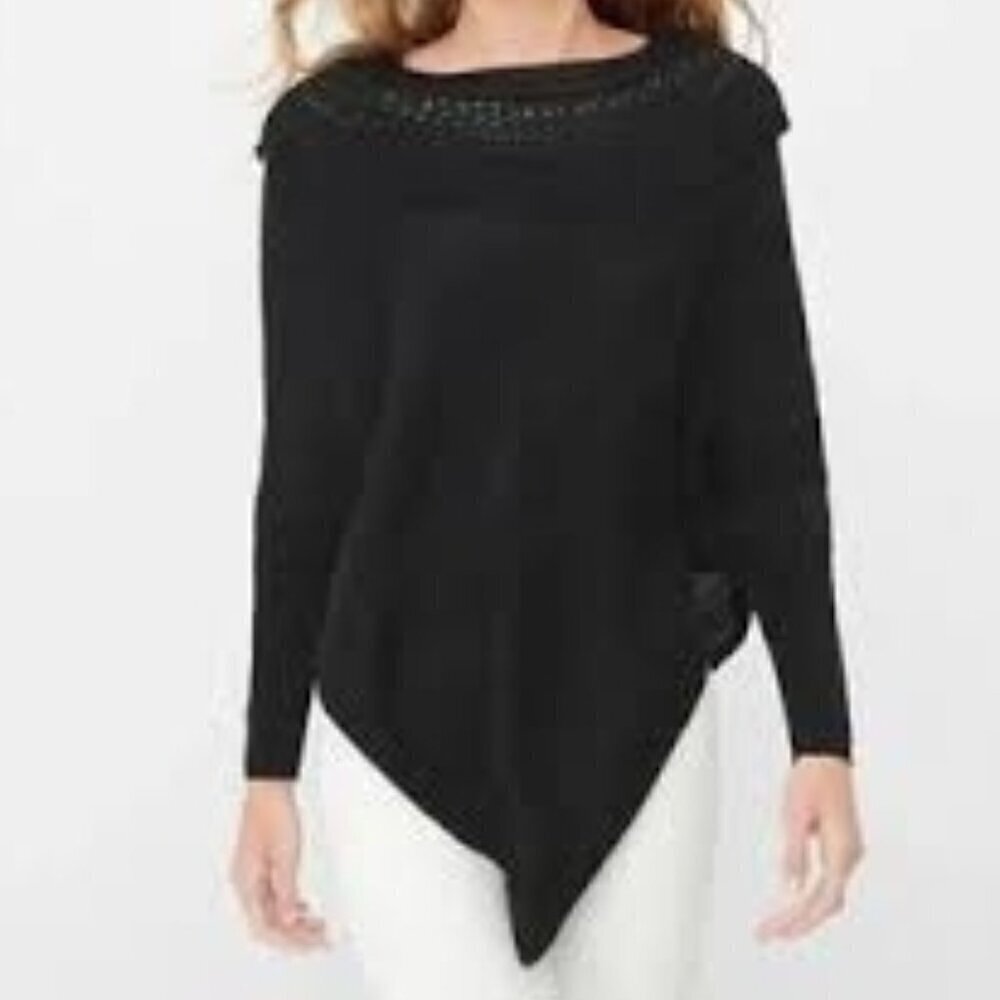 White House Black Market Poncho Style Long Sleeved Sweater